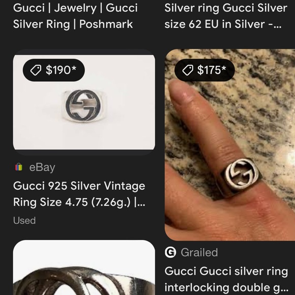 Gucci sterling silver ring size 8 - Picture 9 of 10